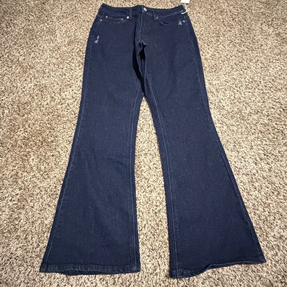 78&Sunny Skyline Bootcut Jeans Low Tide Dark Wash Distressed Size 6 NWT